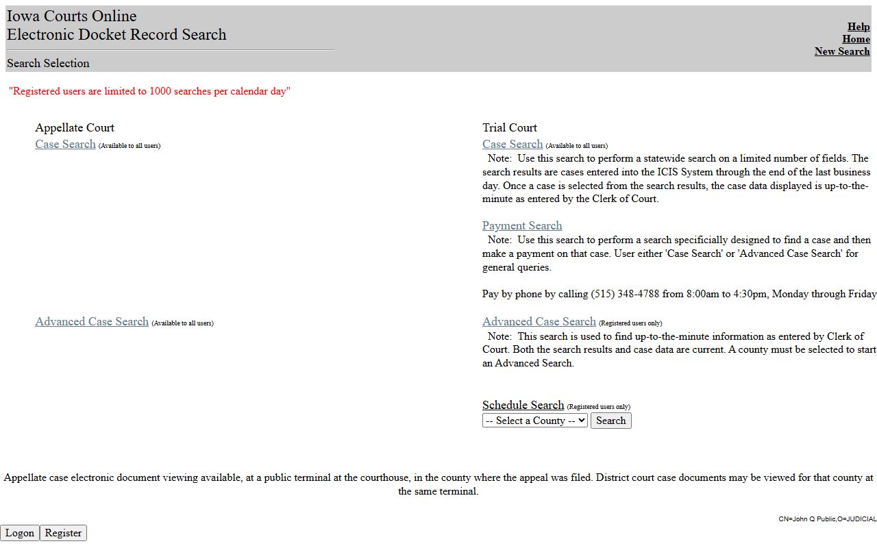 Fayette County court records after jail arrest Iowa Courts Online search portal